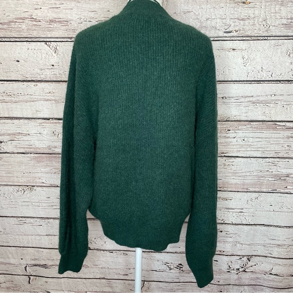 Vero Moda Dark Green Sweater O Neck Blouse Fits Large Alpaca Wool Blend Pullover - Picture 5 of 13